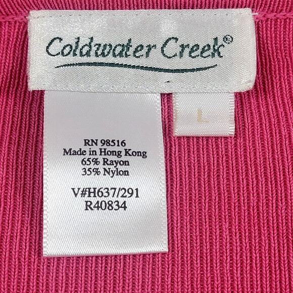 Vintage Coldwater Creek Cardigan Pink Sweater MIsses Size L - Picture 4 of 9